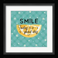 Mellow Yellow IV Turquoise Framed Print