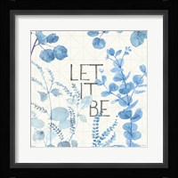 Mixed Greens LXVI Blue Framed Print