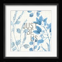 Mixed Greens LXV Blue Framed Print