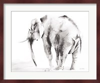 Lone Elephant Gray Crop Fine Art Print