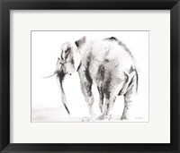 Lone Elephant Gray Crop Fine Art Print