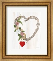 Rustic Valentine Heart Wreath I Fine Art Print