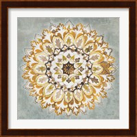 Mandala Delight II Yellow Grey Fine Art Print