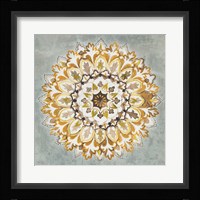 Mandala Delight II Yellow Grey Framed Print