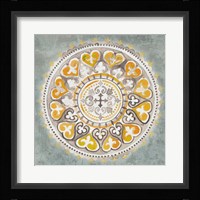 Mandala Delight III Yellow Grey Framed Print