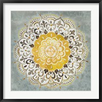Mandala Delight IV Yellow Grey Fine Art Print
