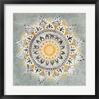 Mandala Delight I Yellow Grey Fine Art Print