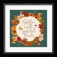 Fall Garden V Teal Framed Print