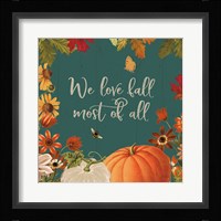 Fall Garden II Teal Framed Print