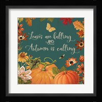 Fall Garden III Teal Framed Print