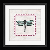 Dragonfly Stamp Bright Framed Print