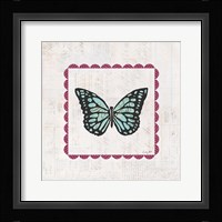 Butterfly Stamp Bright Framed Print