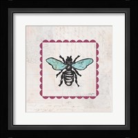 Bee Stamp Bright Framed Print