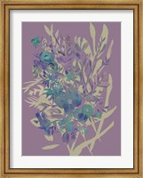 Slate Flowers on Mauve I Fine Art Print