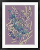 Slate Flowers on Mauve I Fine Art Print