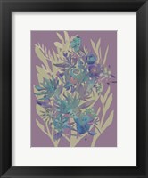 Slate Flowers on Mauve II Fine Art Print