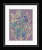 Slate Flowers on Mauve II Framed Print