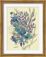 Slate Flowers on Cream I Fine Art Print