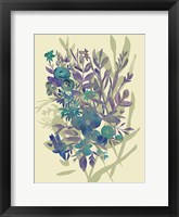 Slate Flowers on Cream I Framed Print