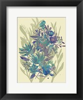 Slate Flowers on Cream II Fine Art Print