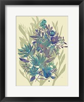 Slate Flowers on Cream II Framed Print