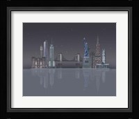 New York Skyline Night Reflections Fine Art Print