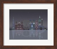 London Skyline Night Reflections Fine Art Print