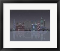 London Skyline Night Reflections Fine Art Print