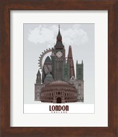 London in Clouds Red and Green Fine Art Print