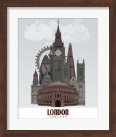 London in Clouds Red and Green Fine Art Print