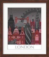 London Elevations by Night Red Fine Art Print