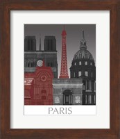 Paris Elevations by Night Red Fine Art Print