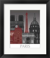 Paris Elevations by Night Red Fine Art Print
