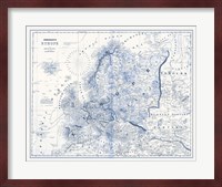 Europe in Shades of Blue Fine Art Print