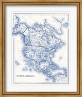 North America in Shades of Blue Fine Art Print