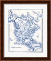 North America in Shades of Blue Fine Art Print