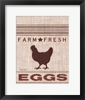 Grain Sack Eggs Framed Print