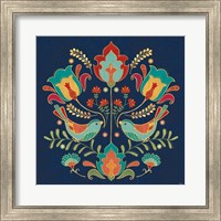 Folk Floral III Dark Fine Art Print