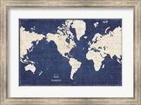 Blueprint World Map Fine Art Print