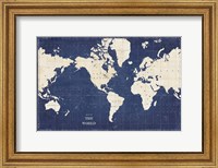 Blueprint World Map Fine Art Print