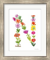 Floral Alphabet Letter XIV Fine Art Print