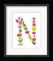 Floral Alphabet Letter XIV Fine Art Print
