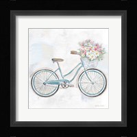 Vintage Bike With Flower Basket I Framed Print
