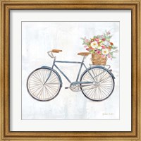 Vintage Bike With Flower Basket II Fine Art Print