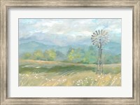 Country Meadow Windmill Landscape Fine Art Print