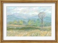 Country Meadow Windmill Landscape Fine Art Print