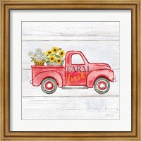 Farmhouse Stamp Red Truck Fine Art Print