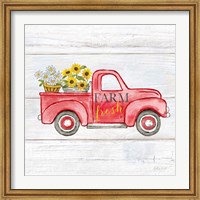 Farmhouse Stamp Red Truck Fine Art Print
