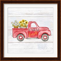 Farmhouse Stamp Red Truck Fine Art Print