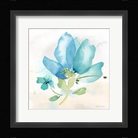 Poppy Single Blue Framed Print